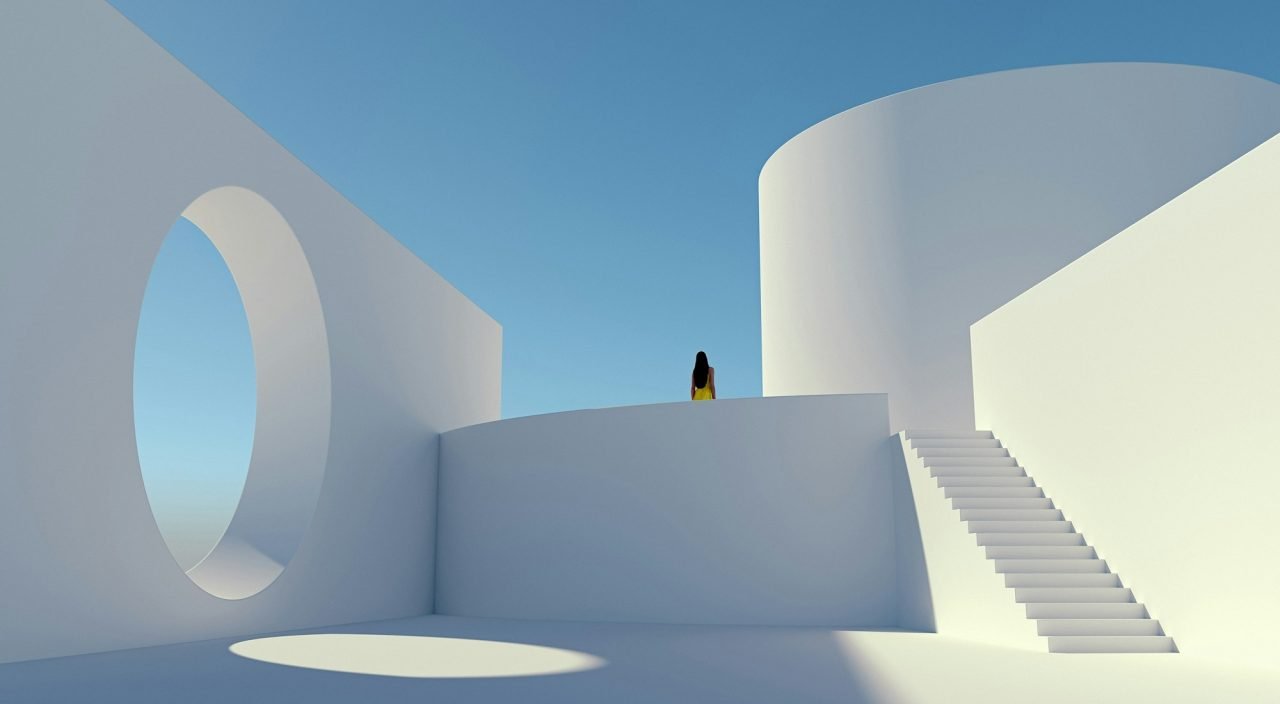 Simplistic white Building
