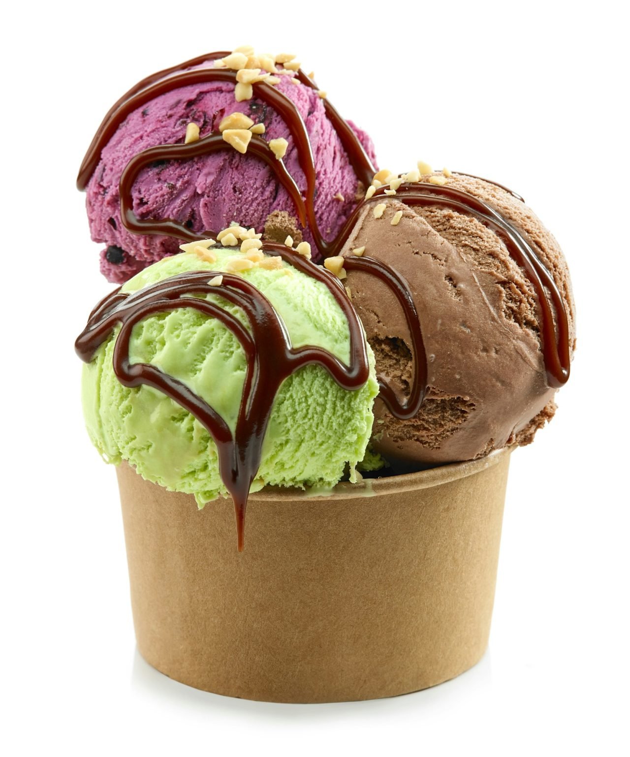 Ice cream balls in paper cup
